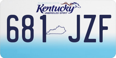 KY license plate 681JZF