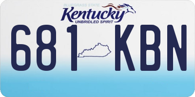KY license plate 681KBN