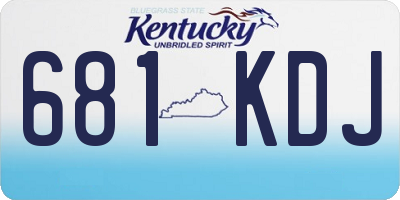 KY license plate 681KDJ
