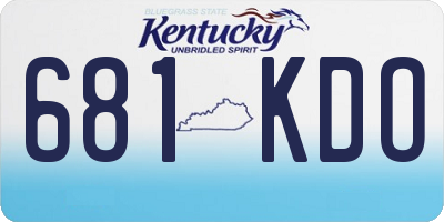 KY license plate 681KDO