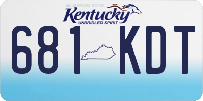 KY license plate 681KDT
