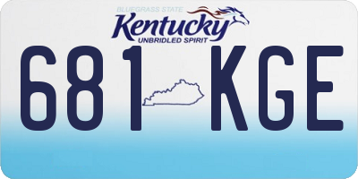 KY license plate 681KGE