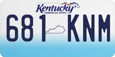 KY license plate 681KNM