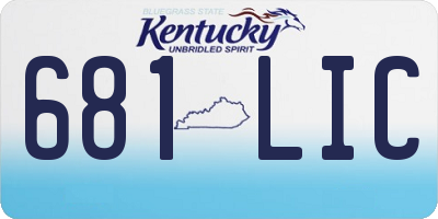 KY license plate 681LIC