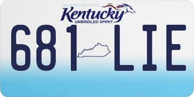 KY license plate 681LIE