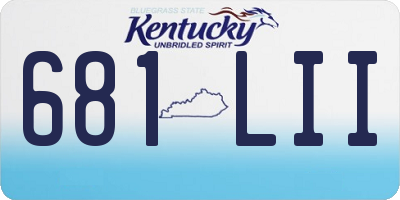 KY license plate 681LII