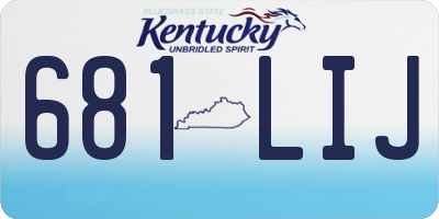 KY license plate 681LIJ