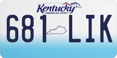 KY license plate 681LIK