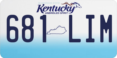 KY license plate 681LIM