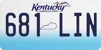 KY license plate 681LIN