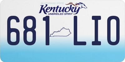 KY license plate 681LIO