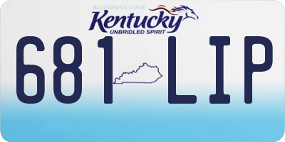 KY license plate 681LIP