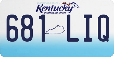 KY license plate 681LIQ