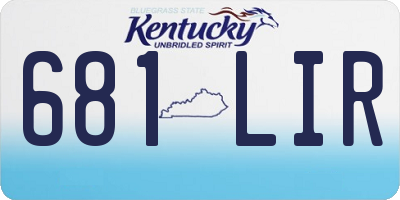 KY license plate 681LIR