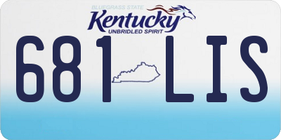 KY license plate 681LIS