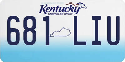 KY license plate 681LIU