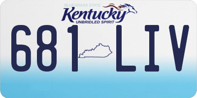 KY license plate 681LIV