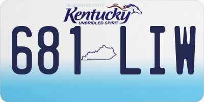 KY license plate 681LIW