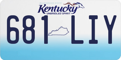 KY license plate 681LIY