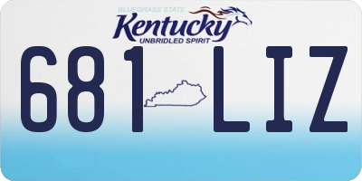 KY license plate 681LIZ
