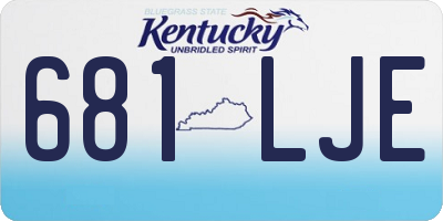 KY license plate 681LJE