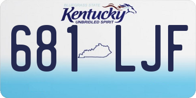 KY license plate 681LJF