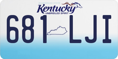 KY license plate 681LJI