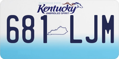KY license plate 681LJM