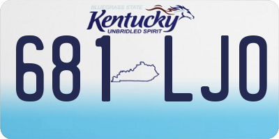 KY license plate 681LJO