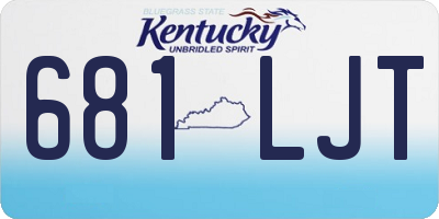 KY license plate 681LJT