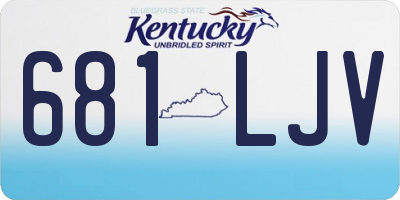 KY license plate 681LJV