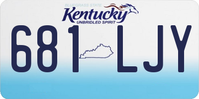 KY license plate 681LJY