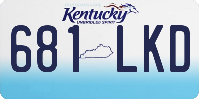 KY license plate 681LKD