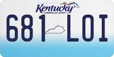 KY license plate 681LOI