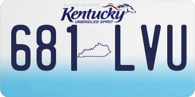 KY license plate 681LVU