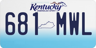 KY license plate 681MWL