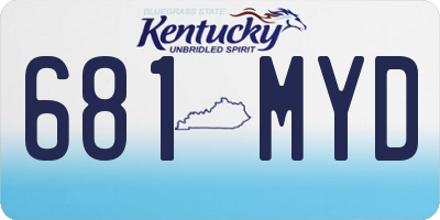 KY license plate 681MYD