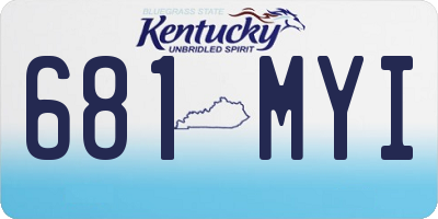 KY license plate 681MYI