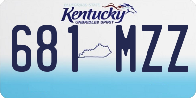 KY license plate 681MZZ