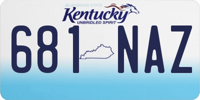 KY license plate 681NAZ