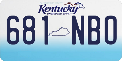 KY license plate 681NBO