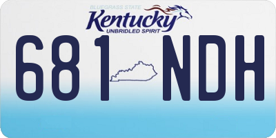 KY license plate 681NDH