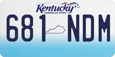 KY license plate 681NDM