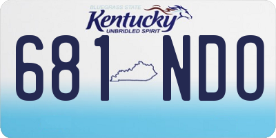 KY license plate 681NDO