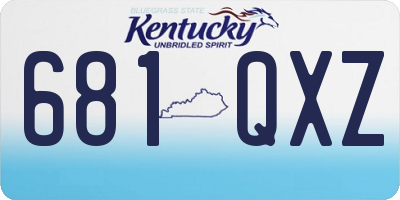 KY license plate 681QXZ