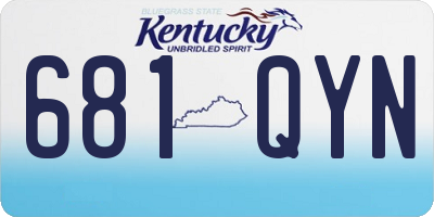 KY license plate 681QYN