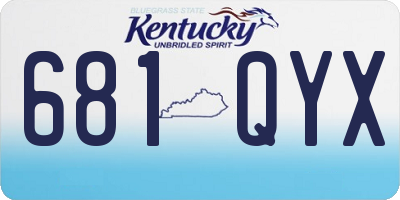 KY license plate 681QYX