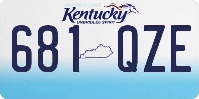 KY license plate 681QZE