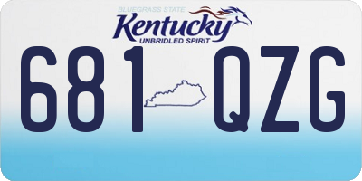 KY license plate 681QZG