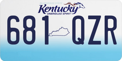 KY license plate 681QZR